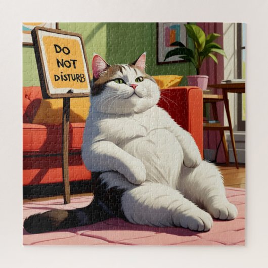 Puzzle Ne pas déranger Fat Cat Drôle (Vertical)