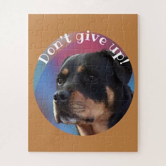 Puzzle Ne Perds Pas Cour Rottweiler Classique Rond (Vertical)