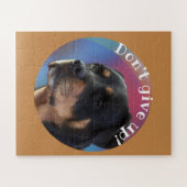 Puzzle Ne Perds Pas Cour Rottweiler Classique Rond (Horizontal)