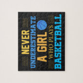 Puzzle Ne Sous-Estimez Jamais Une Fille Qui Joue Au Baske (Vertical)