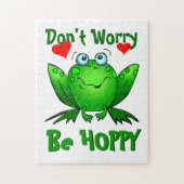 Puzzle Ne vous inquiétez pas Be Hoppy Cute Green Frog w H (Vertical)