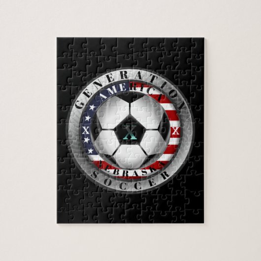 Puzzle Nebraska State Generation X American Soccer. (Vertical)