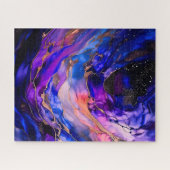 Puzzle Nebula de l'espace violet dans l'encre d'alcool (Horizontal)