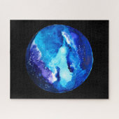 Puzzle Nébuleuse de la planète bleue aquarelle (Horizontal)