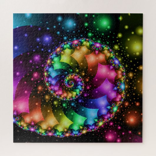 Puzzle Nébuleuse en spirale d'arc-en-ciel de fractale (Horizontal)