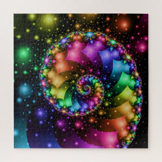 Puzzle Nébuleuse en spirale d'arc-en-ciel de fractale (Vertical)