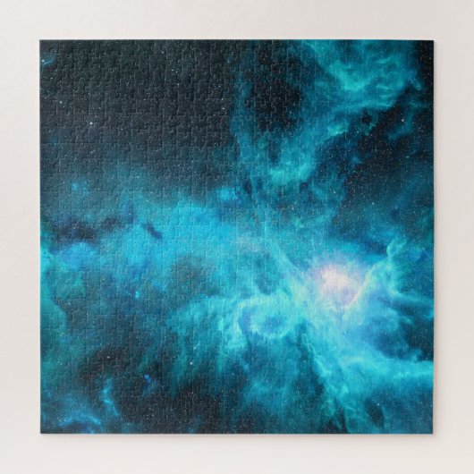 Puzzle nébuleuse orientale, lumière bleue, astronomie. (Vertical)