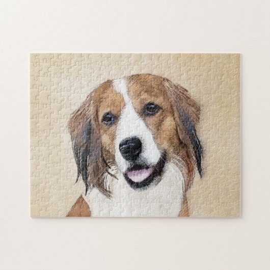 Puzzle Nederlandse Kooikerhondje Peinture - Chien Art (Horizontal)