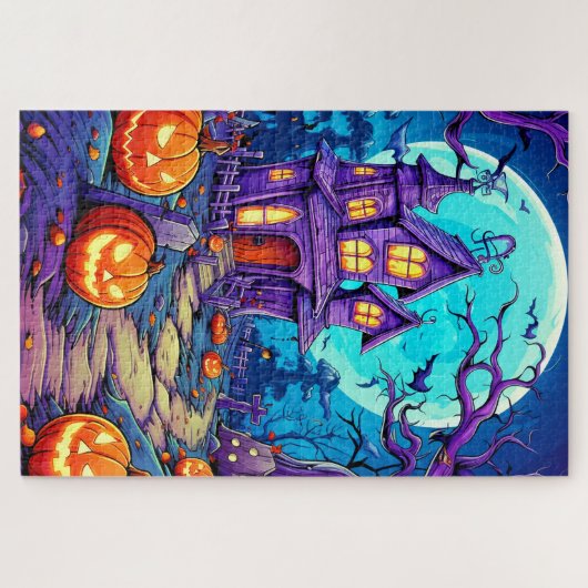 Puzzle Nefarious Éffrayant Haunted House (Horizontal)