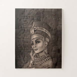 Puzzle Nefertiti - la reine égyptienne - sépia
