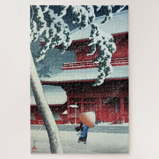 Puzzle Neige du soir à Edo River Hasui Kawase Circa 1925 (Vertical)