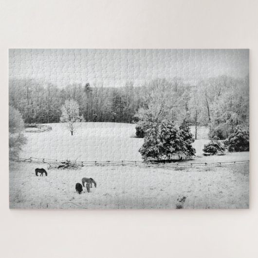 Puzzle Neige fraîche tombée au ranch Horse - 20x30 pouces (Horizontal)