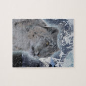 Puzzle NEIGE LEOPARD Espèces menacées de Gros Chat (Horizontal)