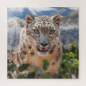PUZZLE NEIGE LEOPARD SPRINGTIME FLEURS (Vertical)