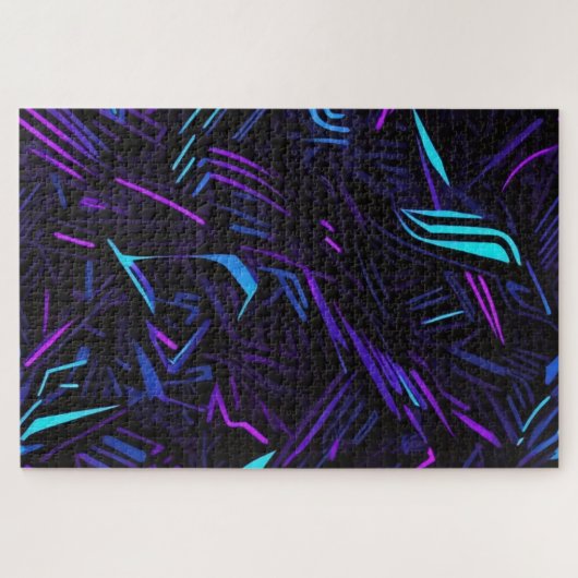 Puzzle Neon Abstrait Difficile À Résoudre (Horizontal)