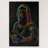 Puzzle Neon Abstrait Mona Lisa Line Art (Vertical)