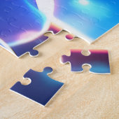 Puzzle Neon Anime Girl avec casque dans un cosmique (Côté)