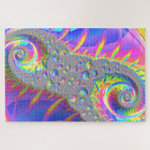 Puzzle Neon Arc-en-ciel Spiral Fractal Art numérique Abst (Horizontal)