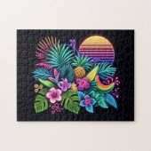 Puzzle Néon coloré tropical/hawaïen (Horizontal)