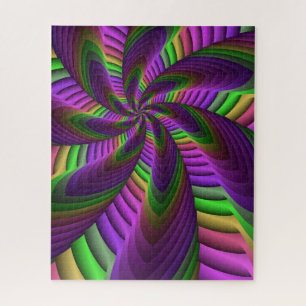 Puzzle Neon Colors Flash Fou Colorful Motif fractal color