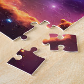Puzzle néon cosmique violet rose bleu infini nébuleuse (Côté)