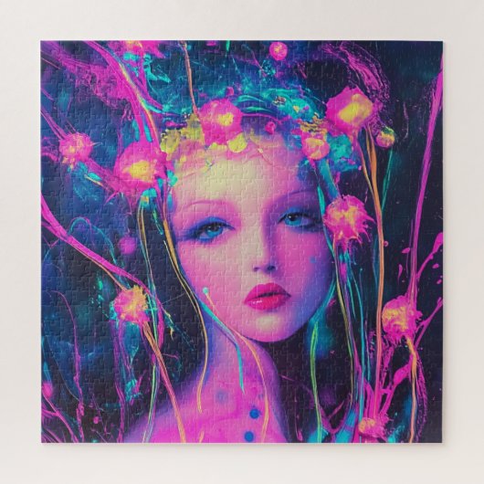 Puzzle Neon, déesse Alien (Vertical)