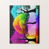 Puzzle Neon Majestic Rainbow Forest Trees (Vertical)