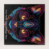 Puzzle Neon Mandala Cat (Horizontal)