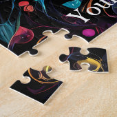 Puzzle Neon Mandala Cat (Côté)