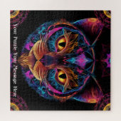 Puzzle Neon Mandala Cat (Horizontal)