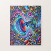 Puzzle Neon Mushroom Glow Psychedelic Fantasy Forest (Vertical)