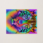 Puzzle Neon Rainbow Leopard (Horizontal)