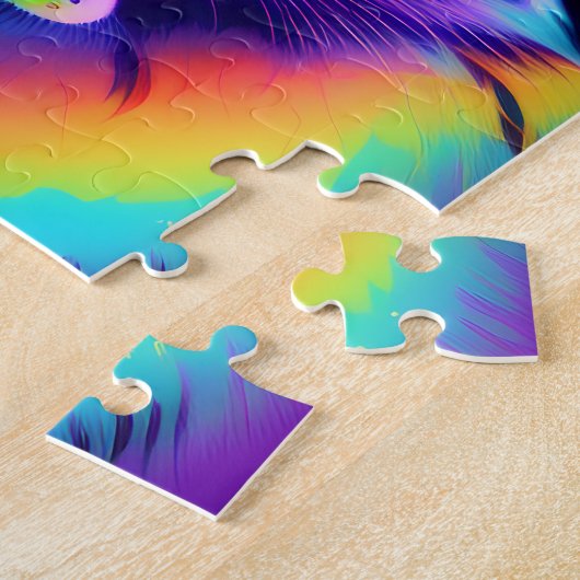 Puzzle Neon Rainbow Leopard (Côté)