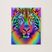 Puzzle Neon Rainbow Leopard (Vertical)