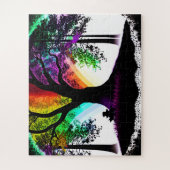 Puzzle Neon Rainbow Tree Silhouette Dream (Vertical)