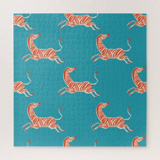 Puzzle Neon Zebra : Retro Coloré sans couture (Vertical)