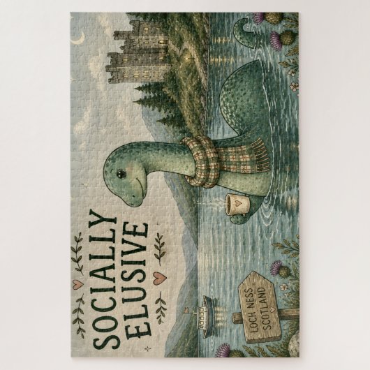 Puzzle Nessie Cryptide Confortable Élusive Socialement Lo (Vertical)