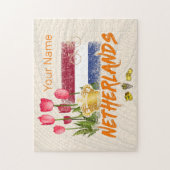 Puzzle Netherlands Vintage Holland Flag and Dutch Tulip (Vertical)