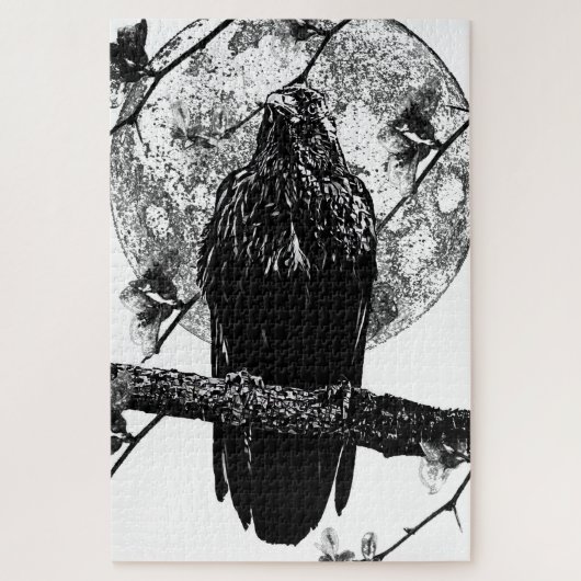 Puzzle Nevermore Raven and the moon (Vertical)
