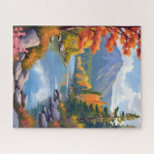Puzzle New England Autumn Fall Foliage Landscape Painting (Horizontal)