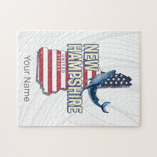 Puzzle New Hampshire États-Unis Retro State Map (Horizontal)