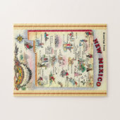 Puzzle New Mexico  11x14 illustrated Map (Horizontal)