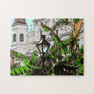 Puzzle New Orleans Cathedral and Banana Trees