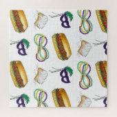 Puzzle New Orleans LA Beignet Mask Beads Mardi NOLA (Horizontal)