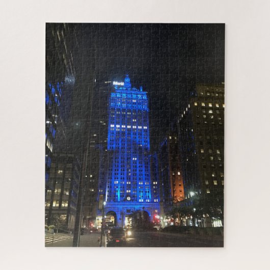 Puzzle New York Central Building NYC Park Avenue Nuit (Vertical)