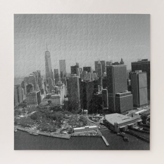 Puzzle New York City Manhattan gratte-ciel noir blanc (Vertical)