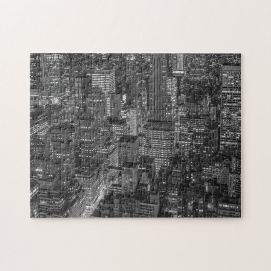 Puzzle New York City Manhattan gratte-ciel noir blanc (Horizontal)