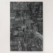 Puzzle New York City Manhattan gratte-ciel noir blanc (Vertical)