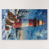 Puzzle Newfoundland Christmas Lighthouse Holiday (Horizontal)