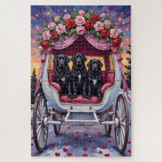 Puzzle Newfoundland Dog Valentine's Day  (Vertical)